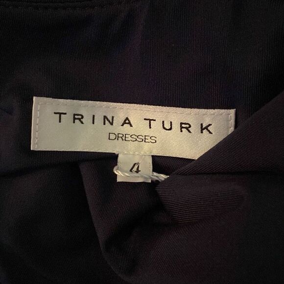NEW Trina Turk Marino Cocktail Cape Dress Navy Blue Semi-formal Size 4 MSRP $298 - Picture 3 of 5